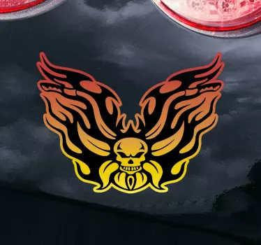 Skalle med flamma dekal motorcykel - Tenstickers