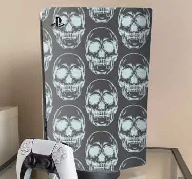 Skallemotiv PS5 klistermärke - Tenstickers
