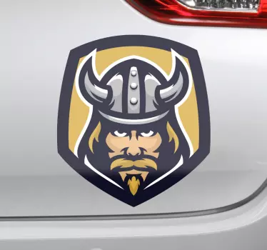 Skandinavisk viking med horn bil dekal - Tenstickers