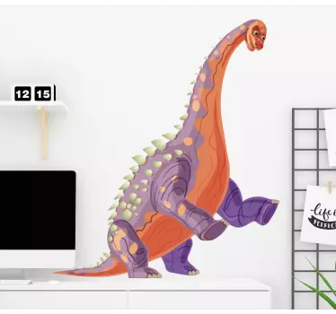 Skrämmande dinosaurie med en långhalsad glasdörrklistermärke - Tenstickers