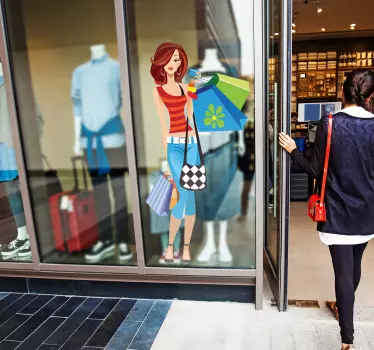 Skyltfönster klistermärken mode shopping entusiast - Tenstickers