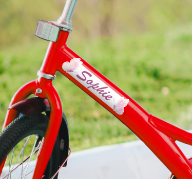 Små fjärilar med namn klistermärke cykel - Tenstickers