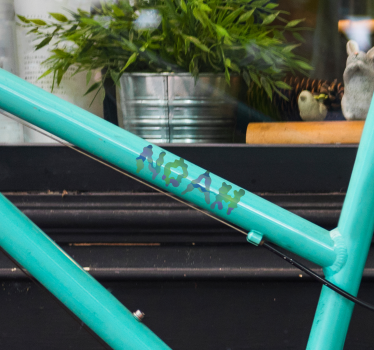 Smält personligt namn cykel dekal - Tenstickers