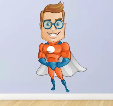 Smart superhjälte med glasögon klistermärke - Tenstickers