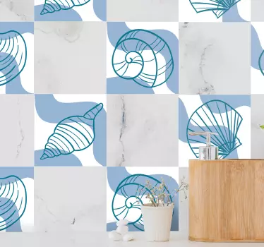 Snäckskal mönster kakel överföring dekal - Tenstickers