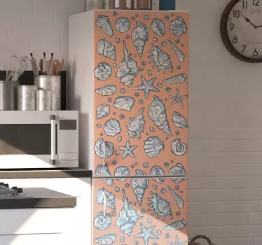 Snäckskal skisserar kylskåp dekaler - Tenstickers