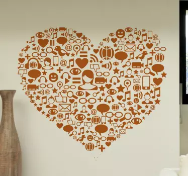 Sociala medier hjärtdekaler - Tenstickers
