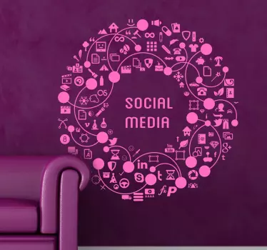 Sociala medier krans dekal - Tenstickers