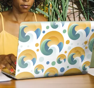 Sol och vågor laptop klistermärken - Tenstickers