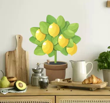 Söt citron träd frukt vägg klistermärke - Tenstickers