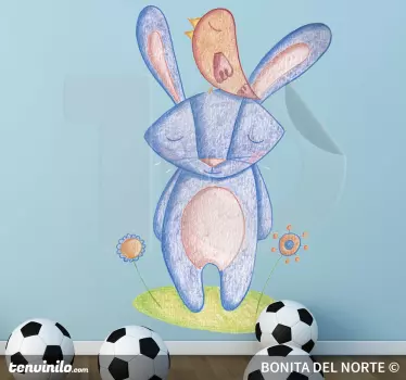 Söt kaninkaraktär djur klistermärke - Tenstickers