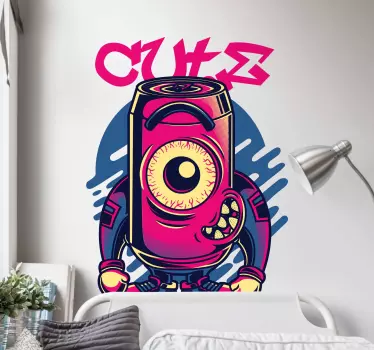 Söt monster graffiti väggdekal - Tenstickers