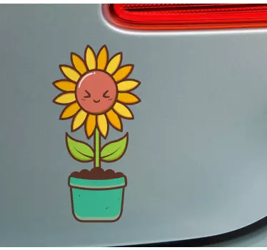 Söt sol blomma fönster dekal - Tenstickers