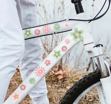 Söta blommor Klistermärke cykel - Tenstickers
