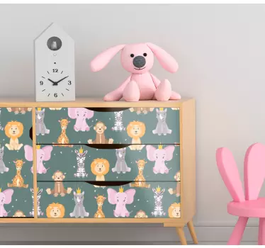 Söta djur designar dekaler för möbler - Tenstickers