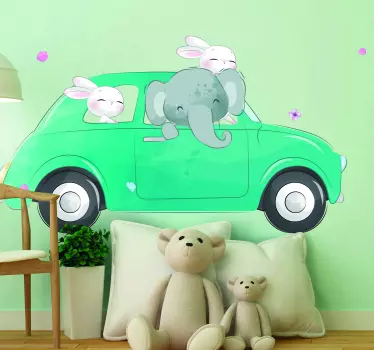 Söta kaniner i bilens bildekal - Tenstickers