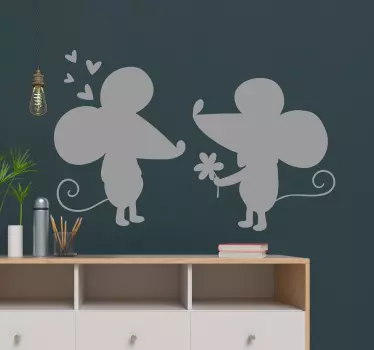 Söta mus man och hustru brudklistermärken - Tenstickers