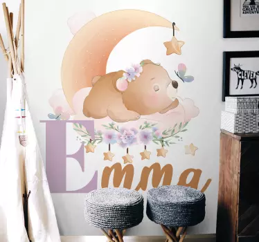 Klistermärke för barn med sovande björn design - Tenstickers