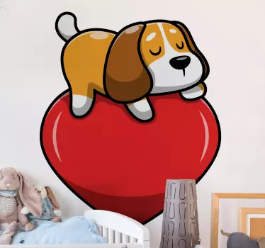 Sovande hund dekal - Tenstickers