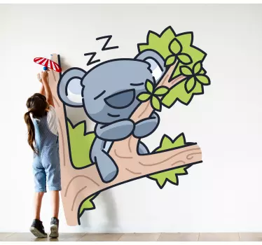 Sovande tecknad koala djur vägg inredning - Tenstickers