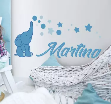 Spädbarn elefant illustration väggkonst - Tenstickers
