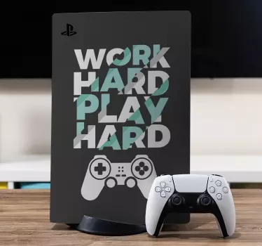 Spela hårda playstation 5-klistermärken - Tenstickers
