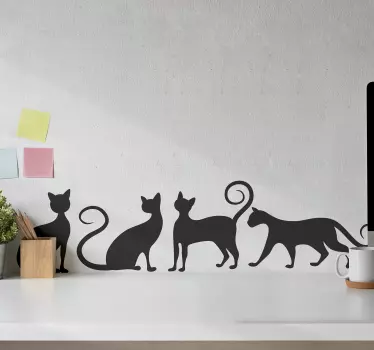 Spela katter väggdekor - Tenstickers