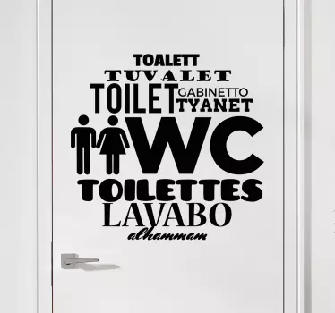 Språk toalett klistermärke - Tenstickers