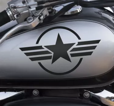 Stjärna omgiven av en cirkel dekal motorcykel - Tenstickers