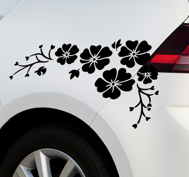 Bil klistermärke svart körsbärsblomma - Tenstickers