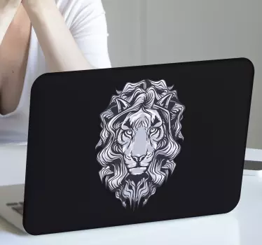 Svart lejon laptop hud - Tenstickers