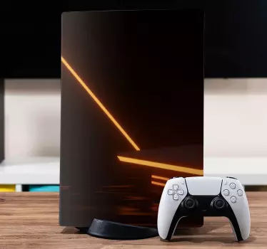 Svart med röda lampor futuristisk playstation 5 dekal - Tenstickers