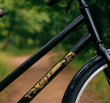 Klistermärken till cykel svart och guld ram - Tenstickers