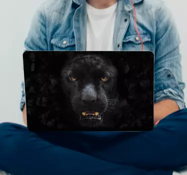 Svart panter laptop-klistermärke - Tenstickers