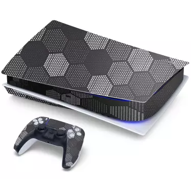 Svart pixel hexagoner ps5 dekal - Tenstickers