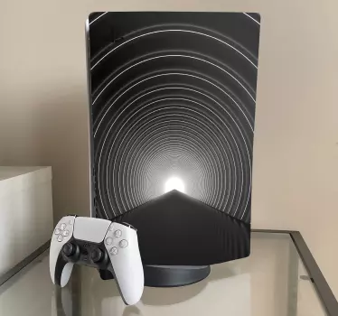 Svartvita runda tunnel playstation 5 klistermärken - Tenstickers
