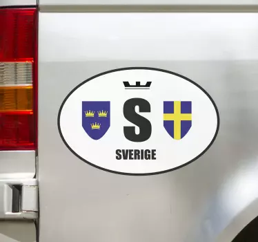 Svensk flagg bil dekal - Tenstickers