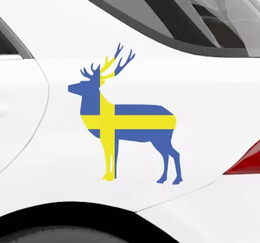 Svensk flagga med renbilsdekal - Tenstickers