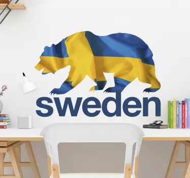 Svenska björnflagg dekal - Tenstickers