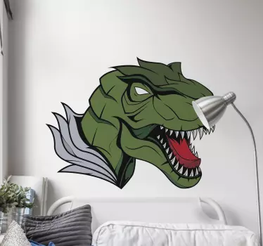 T-rex huvud illustration drake väggdekal - Tenstickers