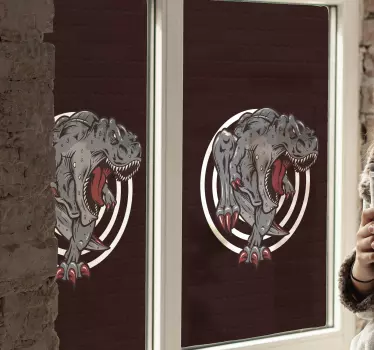 T-rex illustration fönster dekal - Tenstickers
