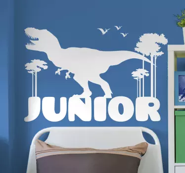T-rex personligt namn dinosaurie vägg klistermärke - Tenstickers