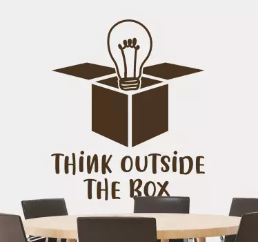 Tänk utanför boxen inspirerande citat klistermärke - Tenstickers