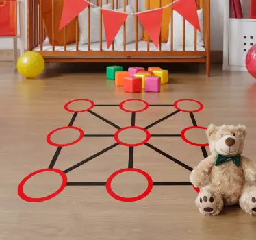 Tic tac toe vinyl klistermärke golvplattor - Tenstickers