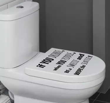 Toalett text badrum väggdekor - Tenstickers