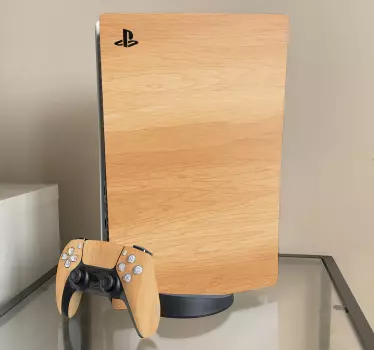 Trä textur playstation 5 dekal - Tenstickers