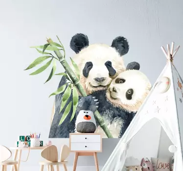 Träd och panda träd väggdekal - Tenstickers