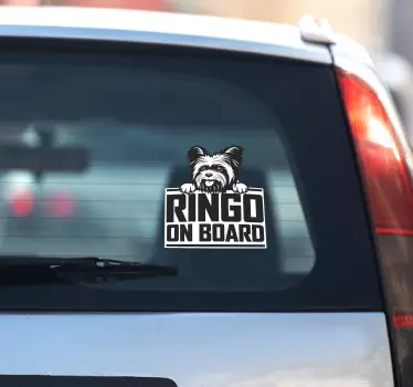 Trevlig yorkshire hund kikar bil dekal - Tenstickers