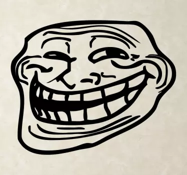 Troll ansikts klistermärke - Tenstickers