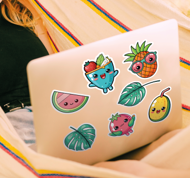 Tropiska frukter och drycker Laptop klistermärke - Tenstickers